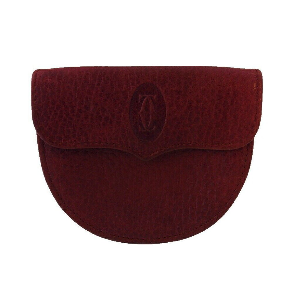 Cartier Coin Case Mastrin Bordeaux Leather Authentic Used